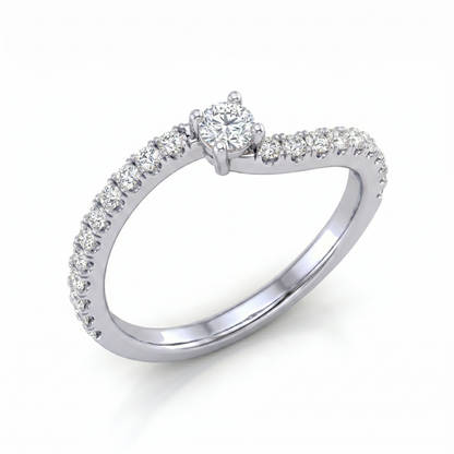Tiri Infinite Grace Diamond Ring featuring a sleek band with sparkling diamonds, elegant jewelry for special occasions.