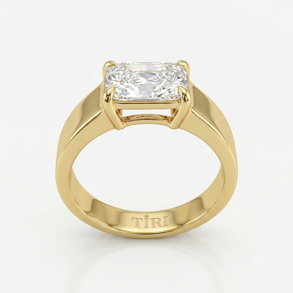 Tiri Linearis Men Diamond Ring featuring sleek band and embedded diamonds, stylish jewelry for men.