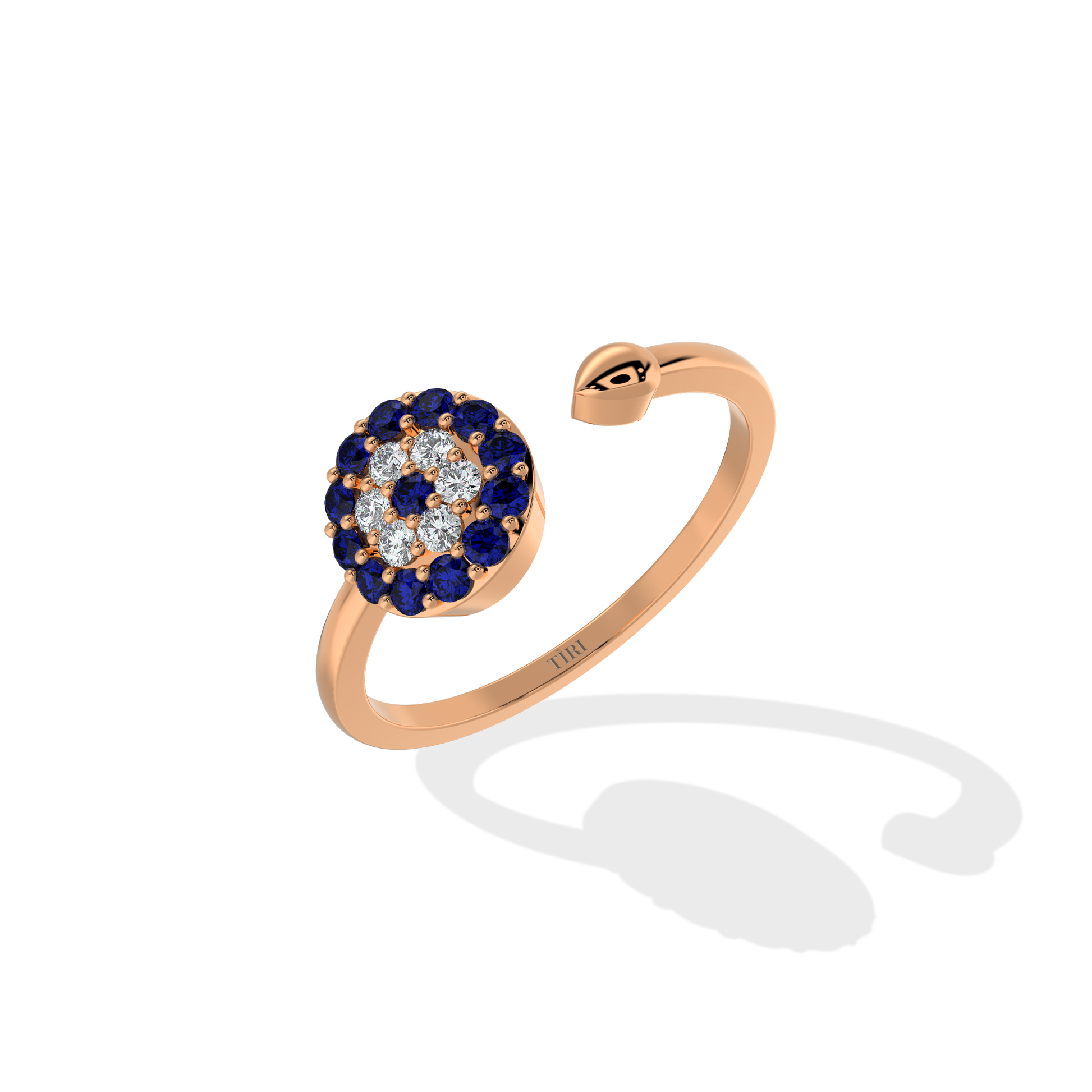 Tiri 0.09 TW diamond ring featuring a sparkling round-cut diamond set in a sleek band.