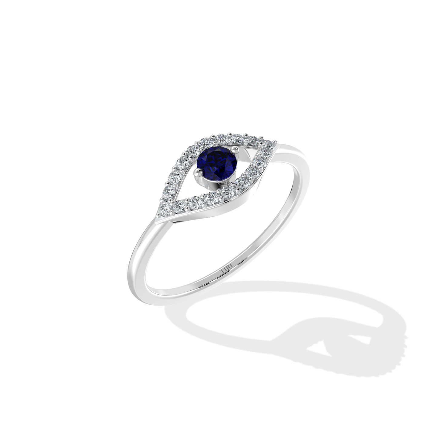 Tiri 0.25 TW diamond ring featuring a sleek band with sparkling diamonds set in a modern design.