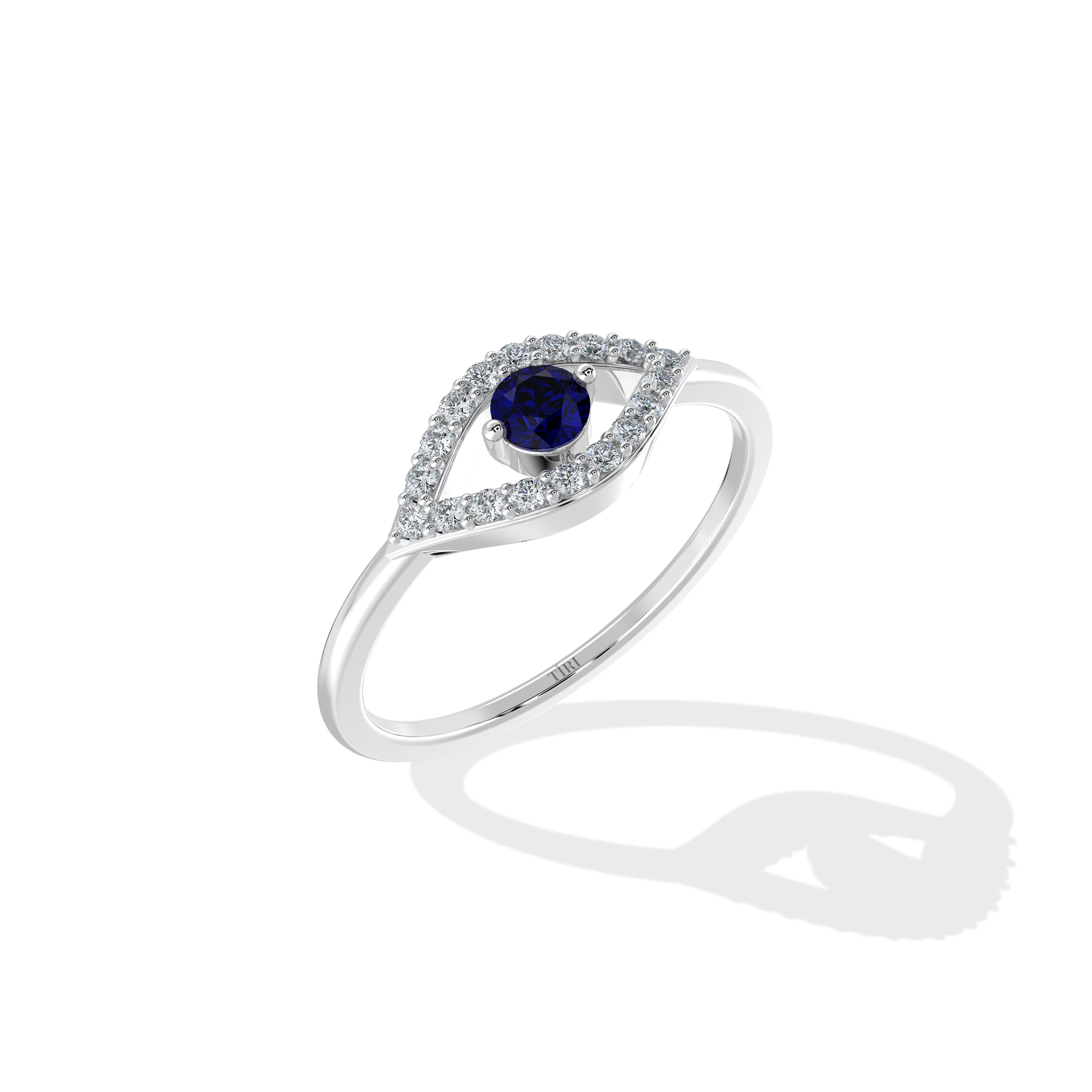 Tiri 0.25 TW diamond ring featuring a sleek band with sparkling diamonds set in a modern design.