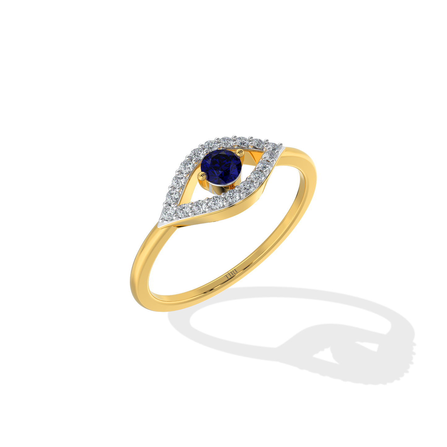 Tiri 0.25 TW diamond ring featuring a sleek band and sparkling diamond setting on a white background.