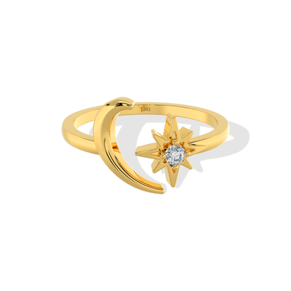 Tiri 0.07 TW diamond ring featuring a sleek platinum band with a sparkling round-cut diamond centerpiece.