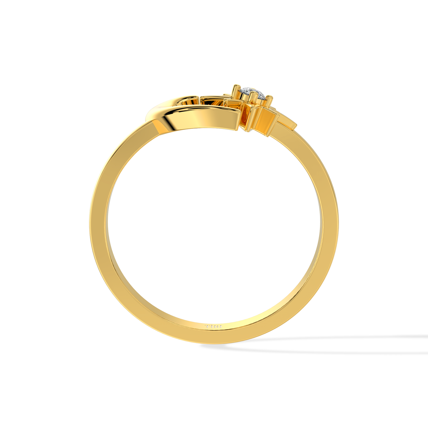 Tiri 0.07 TW diamond ring with sparkling diamonds set in a sleek gold band, close-up view highlighting its elegant design.