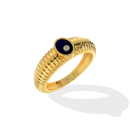 Tiri 0.10 TW diamond ring featuring a sleek band with a central sparkling diamond, elegant jewelry for special occasions.