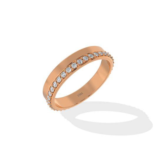 Tiri 0.65 TW diamond ring featuring a sleek band with sparkling diamonds set in a classic design.