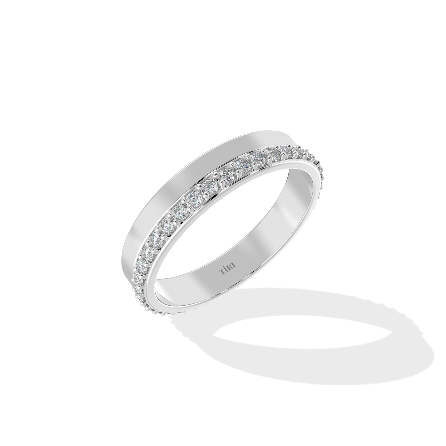 Tiri 0.65 TW diamond ring featuring a sleek band with a sparkling diamond centerpiece.