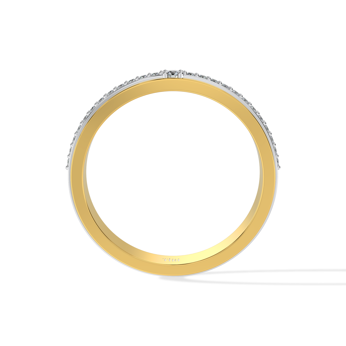 Close-up of Tiri 0.40 TW diamond details showcasing sparkling, high-quality diamond accents on a jewelry piece.