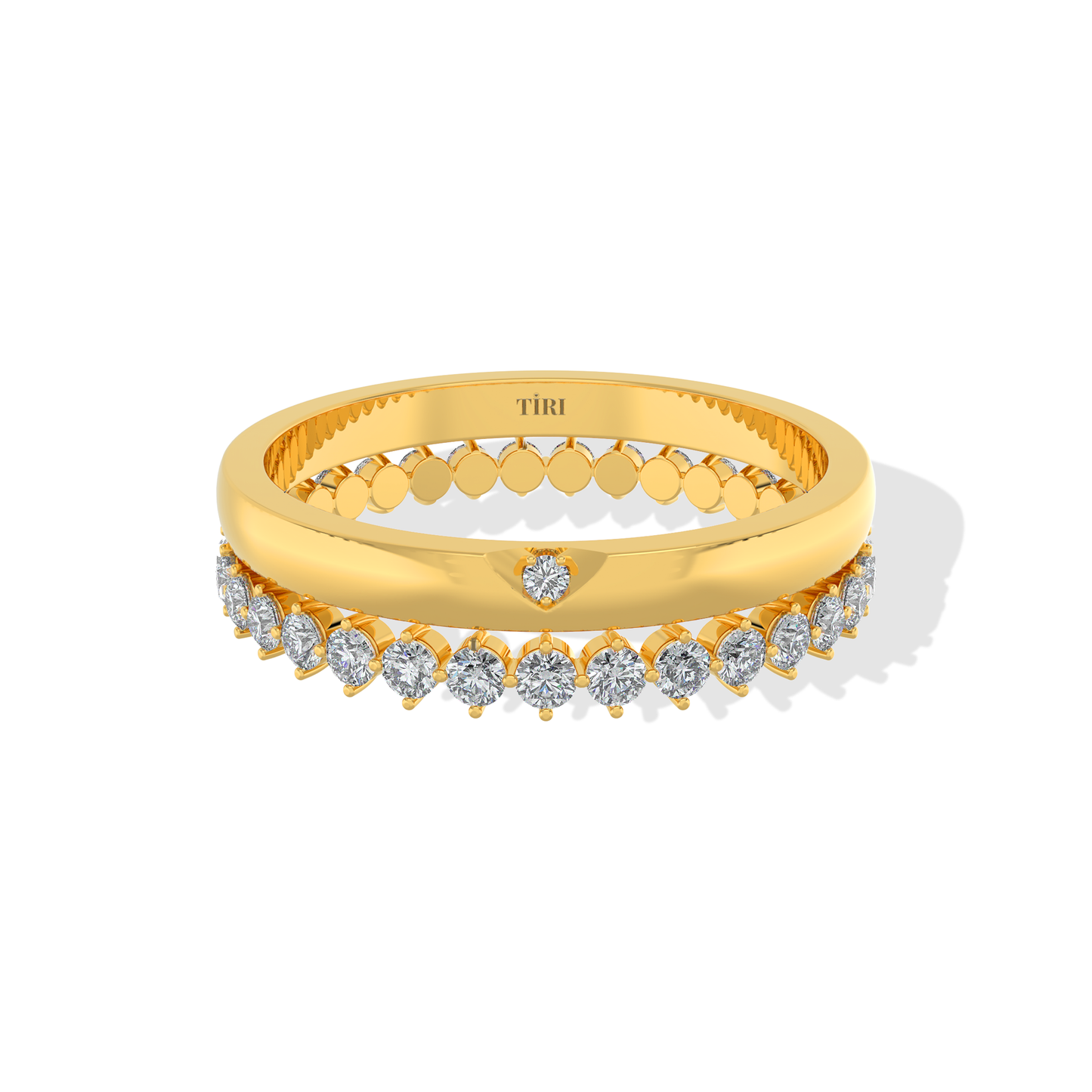 Tiri 1.20 TW diamond ring with a sleek band and sparkling diamonds, showcasing elegant jewelry design.