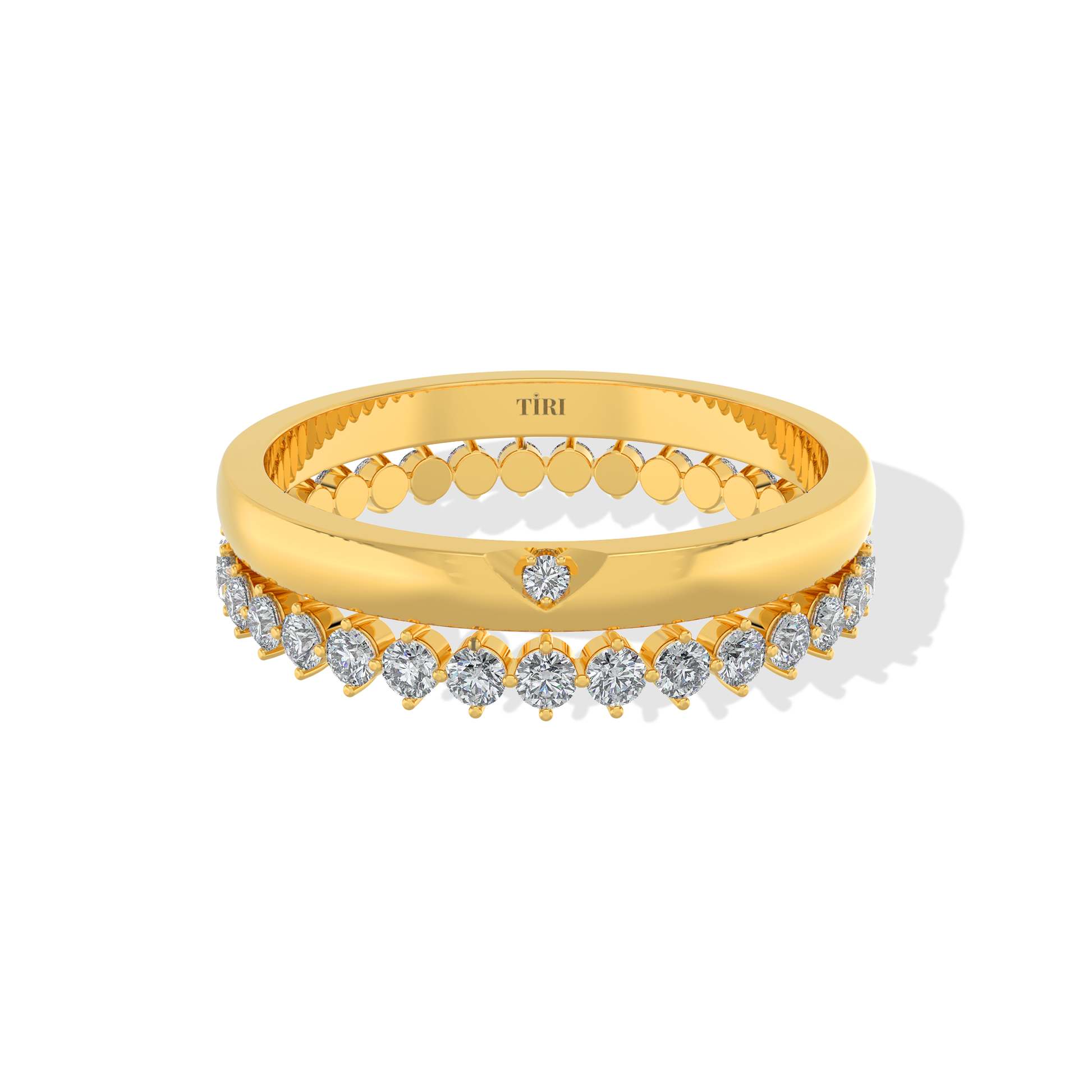 Tiri 1.20 TW diamond ring with a sleek band and sparkling diamonds, showcasing elegant jewelry design.