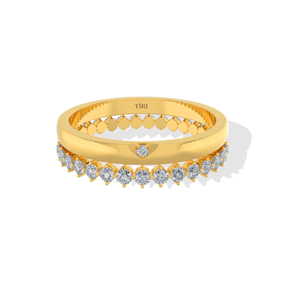 Tiri 1.20 TW diamond ring with a sleek band and sparkling diamonds, showcasing elegant jewelry design.