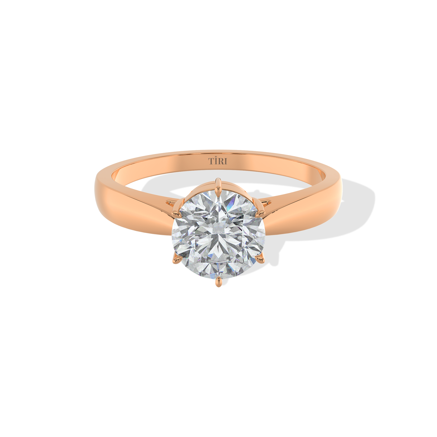 Tiri 1.00 TW diamond ring featuring a sparkling central diamond set in a sleek gold band