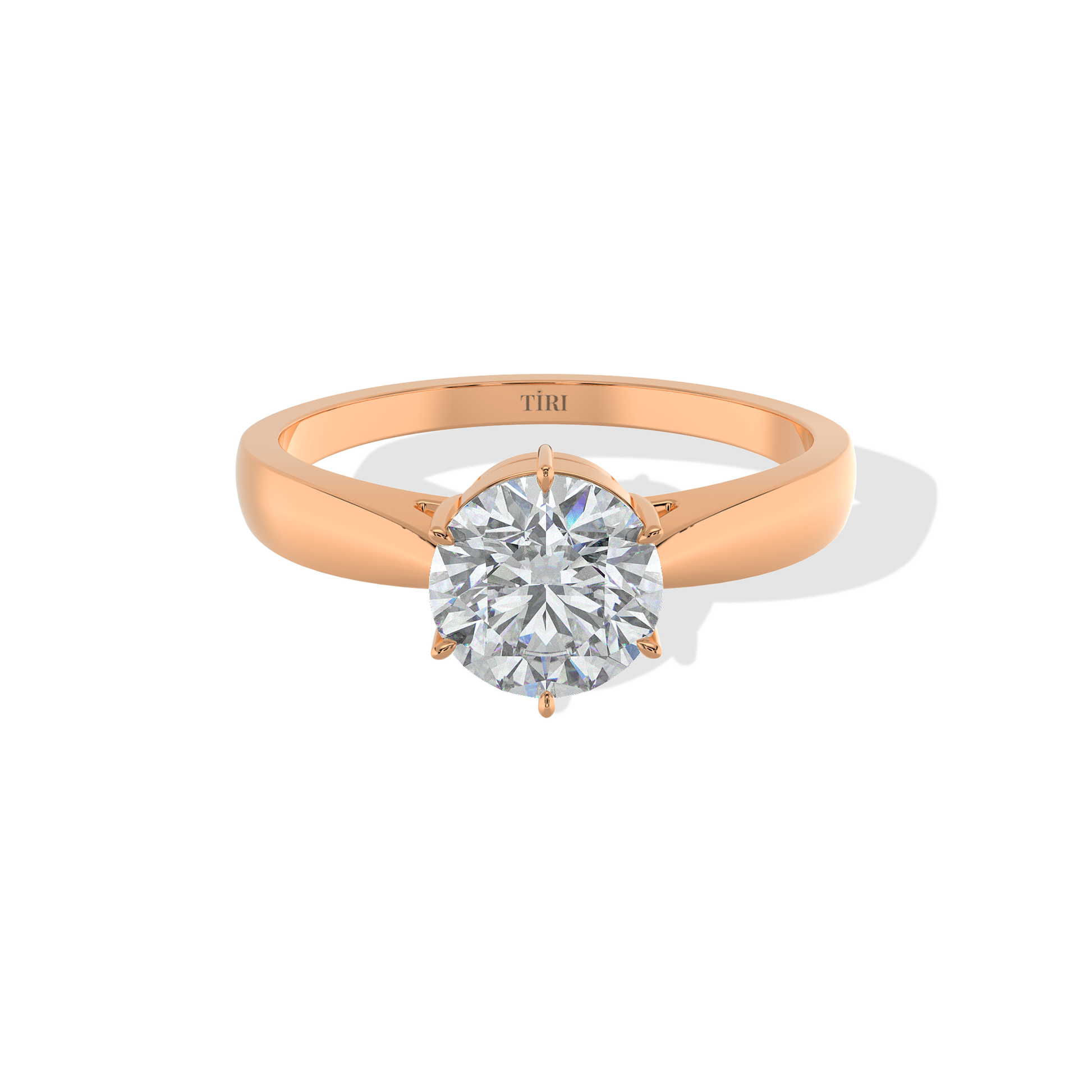Tiri 1.00 TW diamond ring featuring a sparkling central diamond set in a sleek gold band