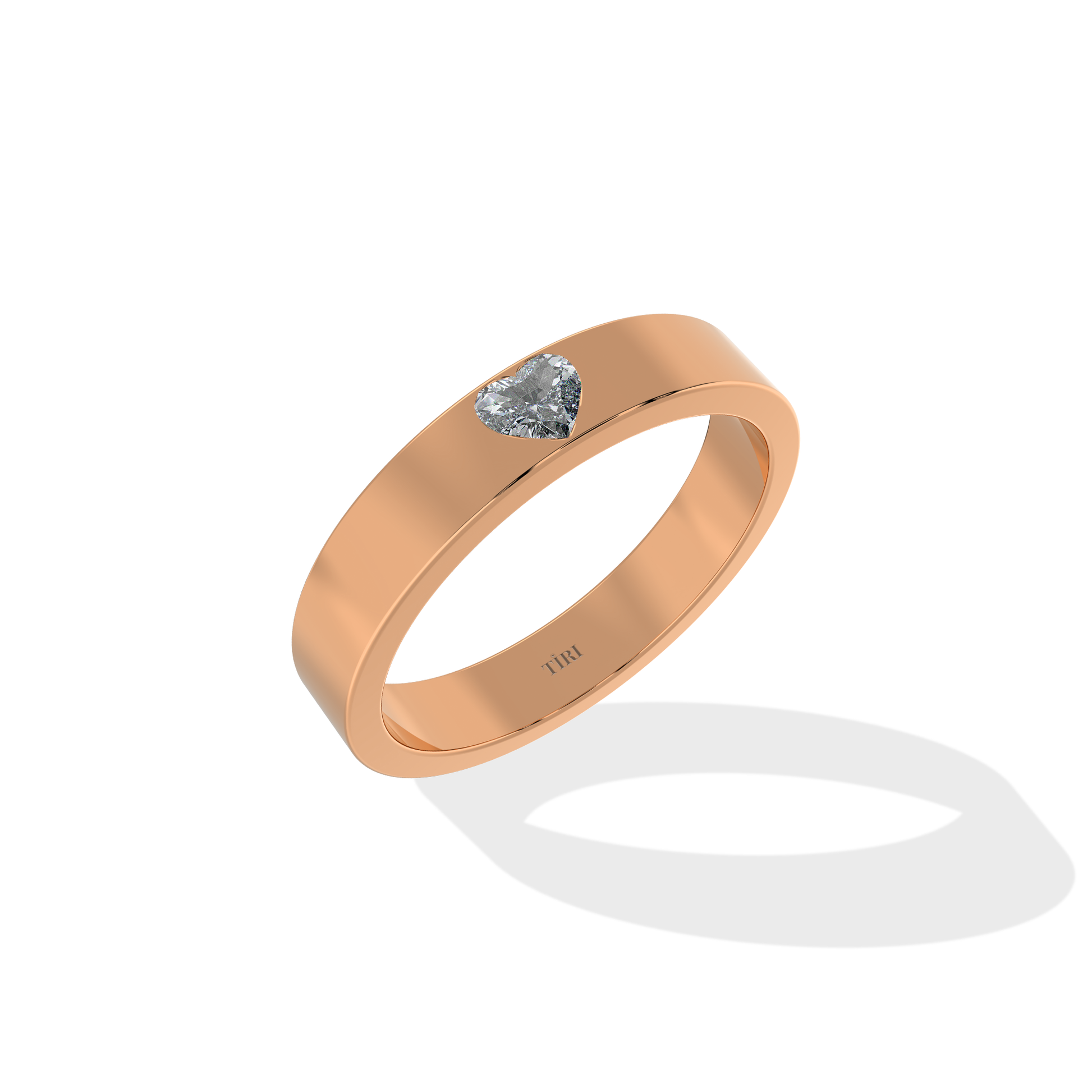 Tiri 0.50 TW diamond ring featuring a sleek band with sparkling diamonds set in a polished gold finish.