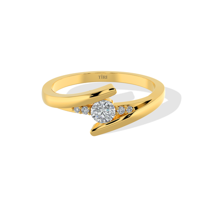 Tiri 0.65 TW diamond ring featuring a sleek gold band with a sparkling central diamond, elegant jewelry for special occasions