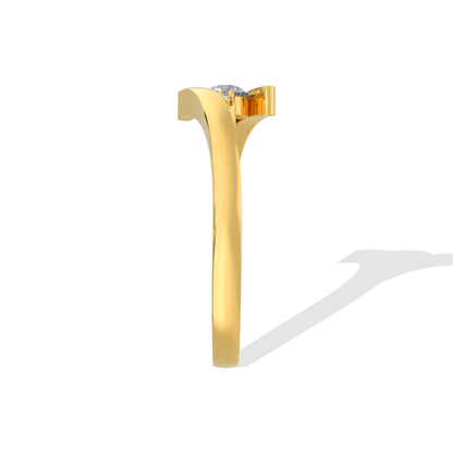 Tiri 0.65 TW diamond ring featuring a sleek band with a prominent sparkling diamond centerpiece.