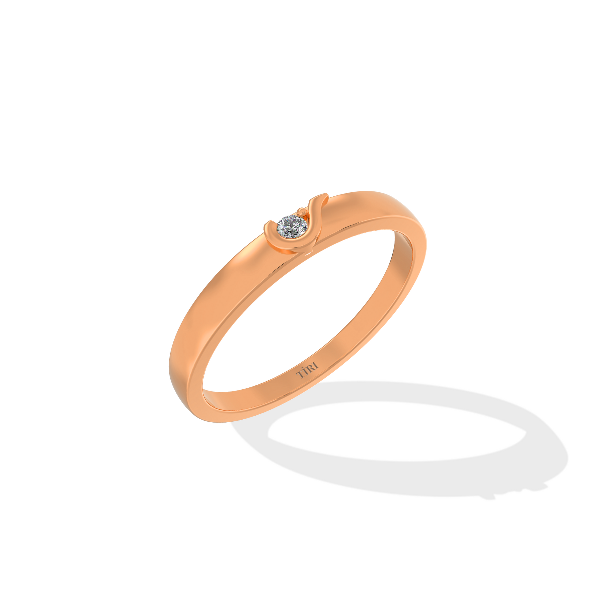 Tiri 0.20 TW diamond ring with a sleek band and sparkling diamonds, showcasing elegant jewelry design.