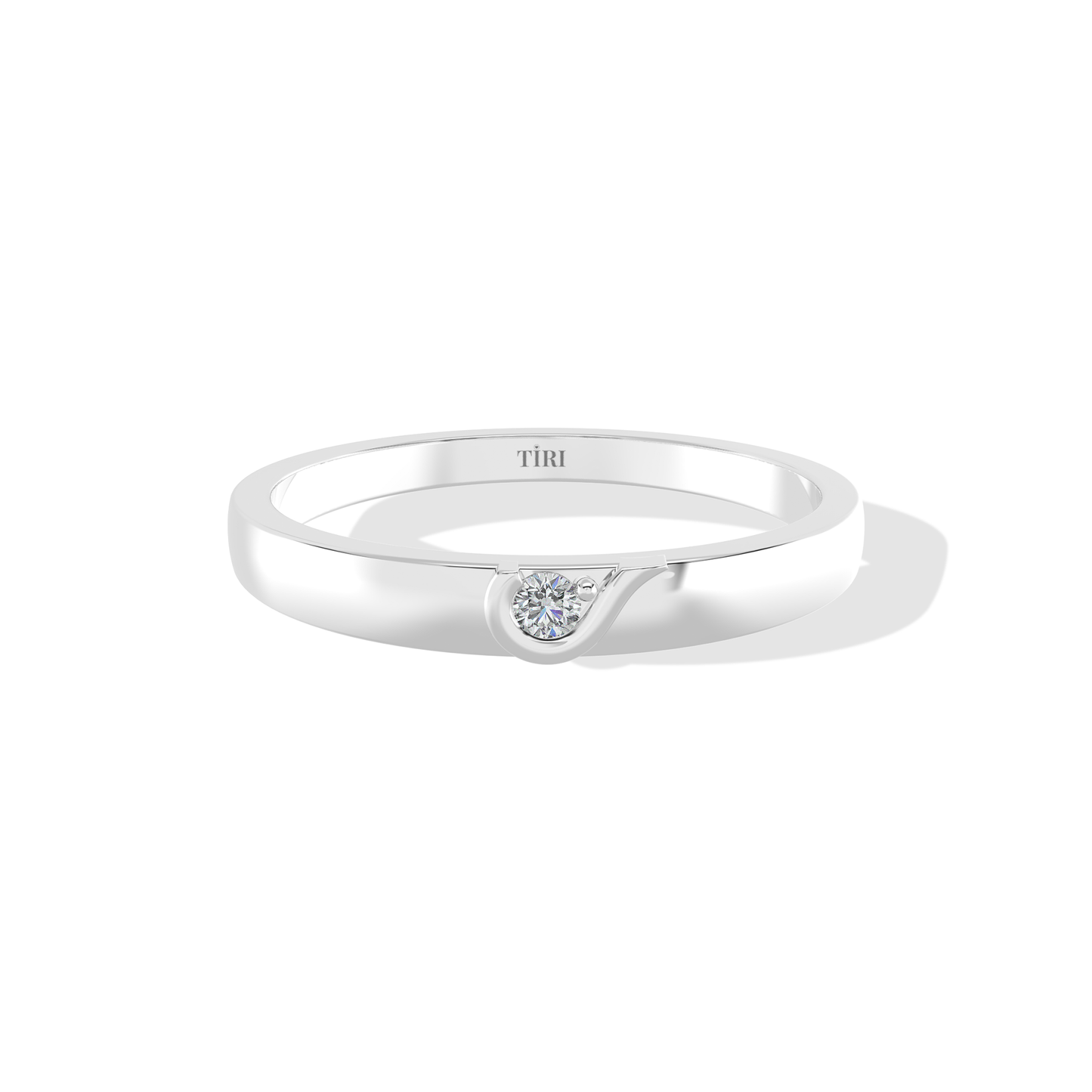 Elegant 0.20 TW diamond ring by Tiri showcasing a sparkling central diamond and sleek silver band.