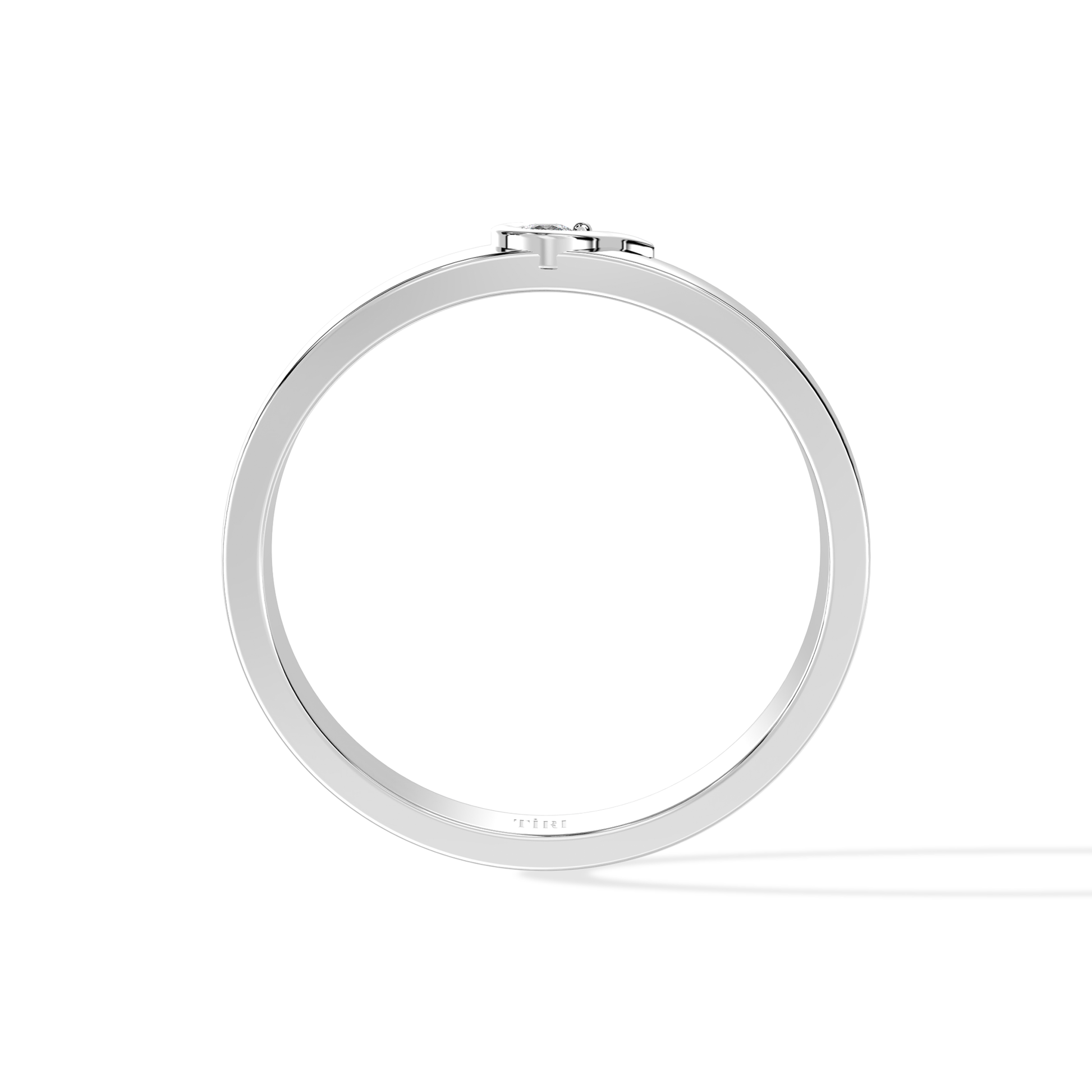 Tiri 0.20 TW diamond ring showcasing a sparkling diamond set in a sleek band on a white background.