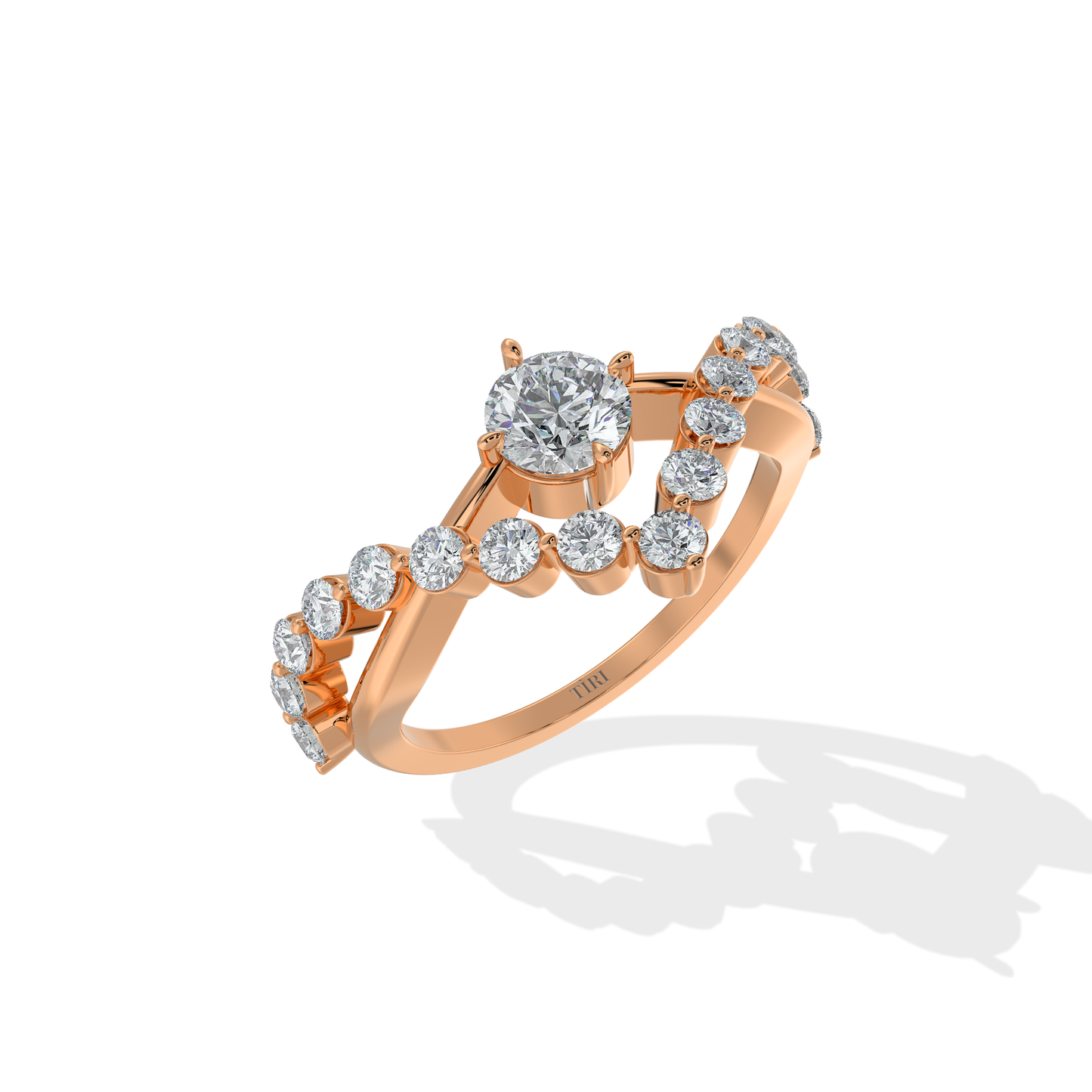 Tiri 1.50 TW diamond ring featuring a sparkling solitaire diamond set in a sleek, elegant band.