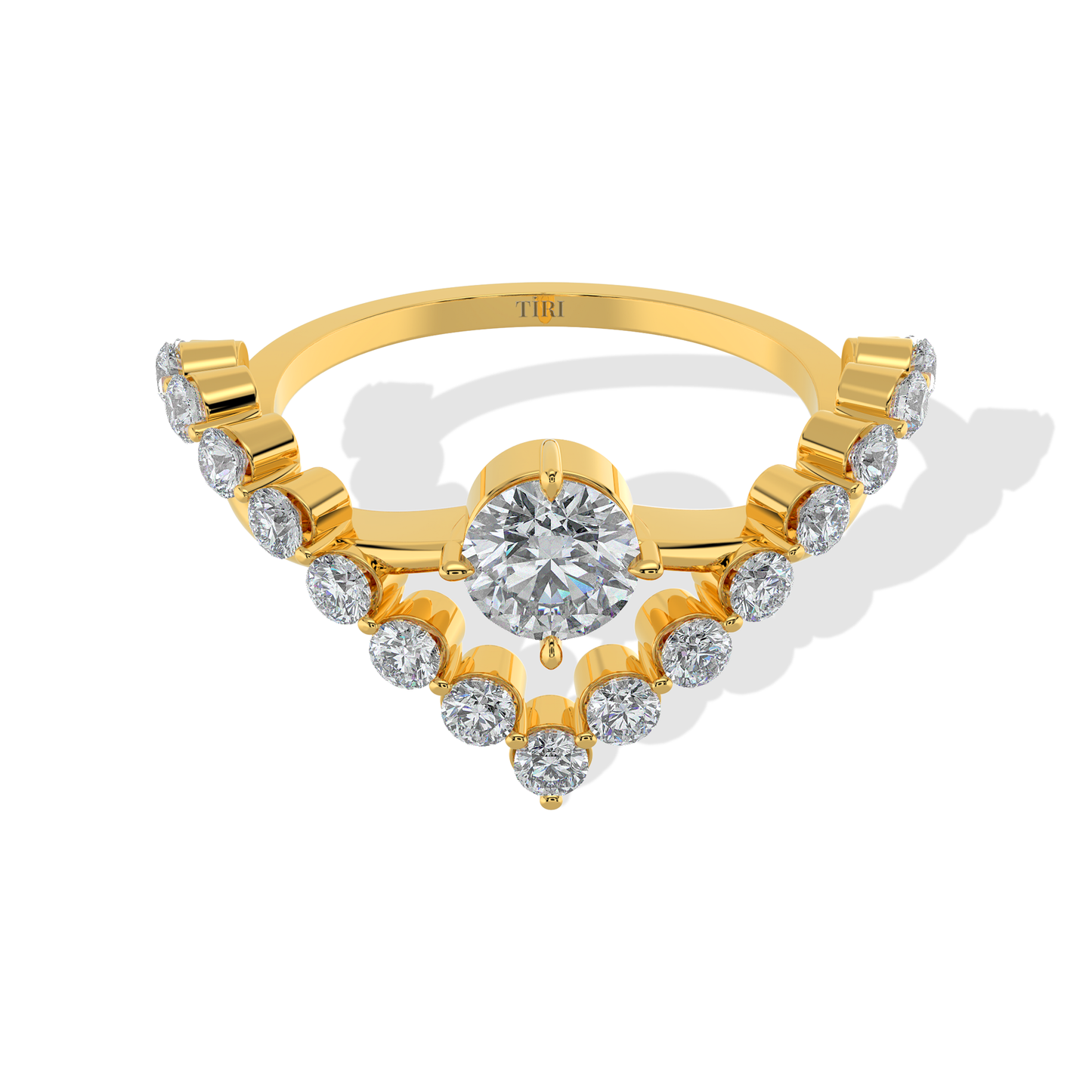 Elegant Tiri 1.50 TW diamond ring featuring a sparkling diamond centerpiece and sleek band design.