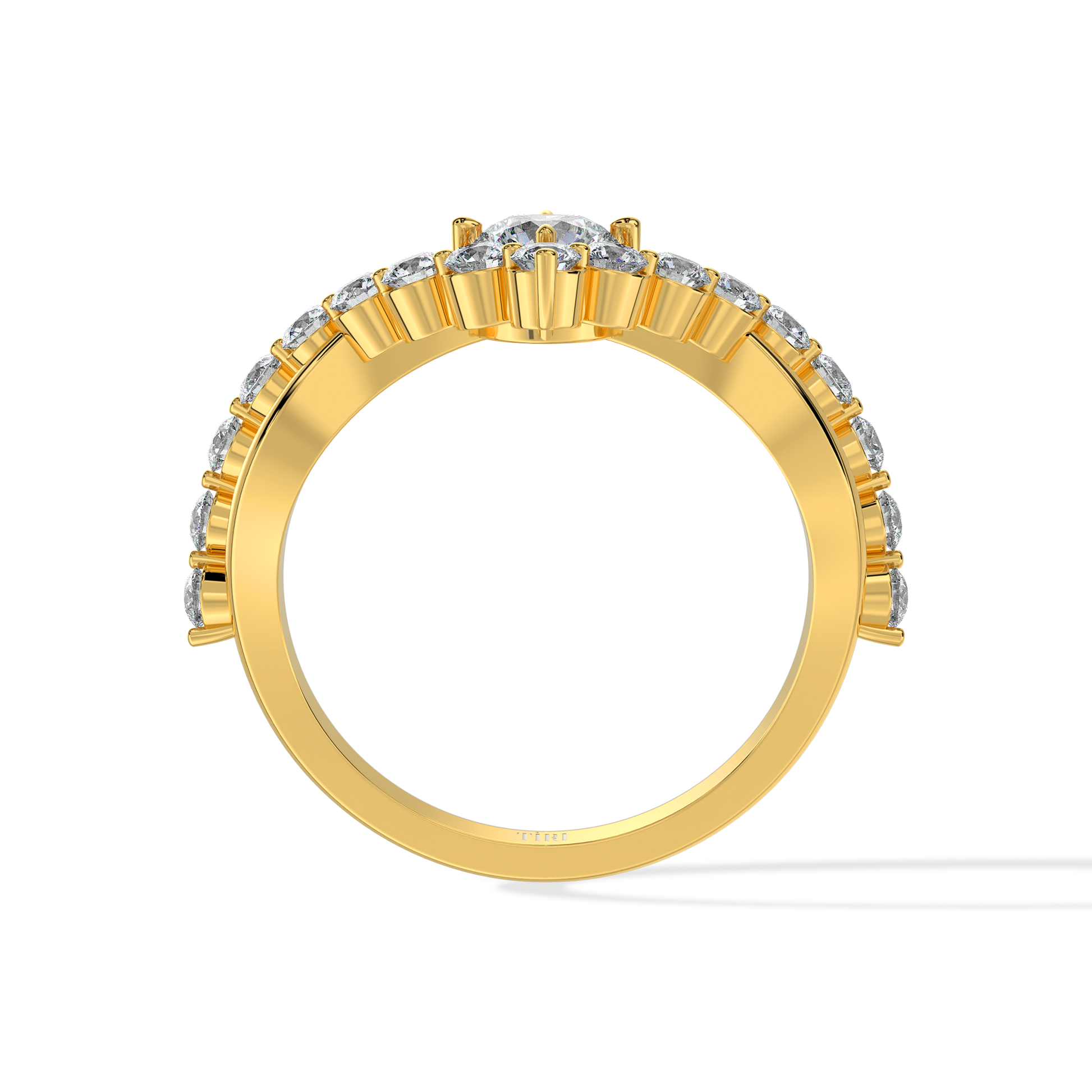 Elegant 1.50 TW diamond ring by Tiri featuring a sparkling silver band and a prominent central diamond setting.