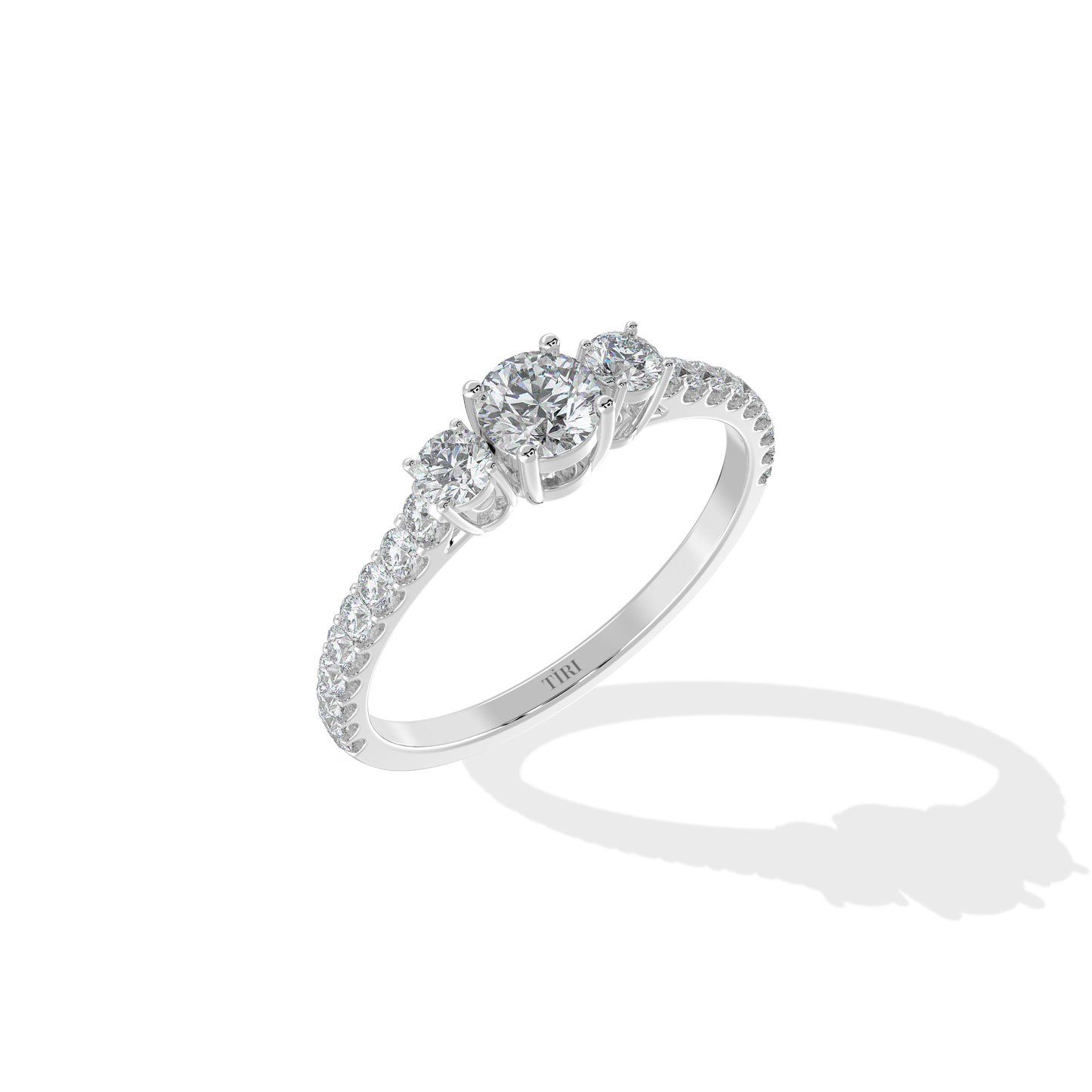 Tiri 1.20 TW diamond ring featuring a sleek band with sparkling diamonds set in a modern design.