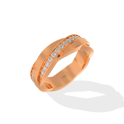 Close-up of Tiri 1.00 TW diamond ring showcasing a sparkling round-cut diamond set in a sleek band.