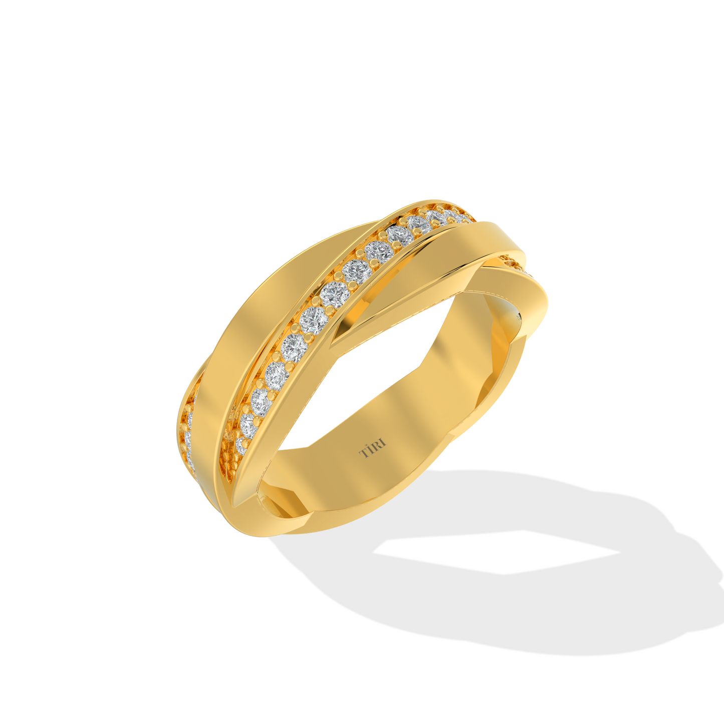 Tiri 1.00 TW diamond ring featuring a sleek band with a sparkling central diamond for elegant jewelry.