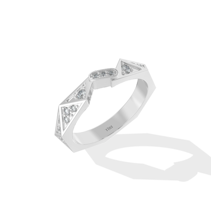 Tiri 0.50 TW diamond ring featuring a sleek band with sparkling diamonds and a polished gold finish.