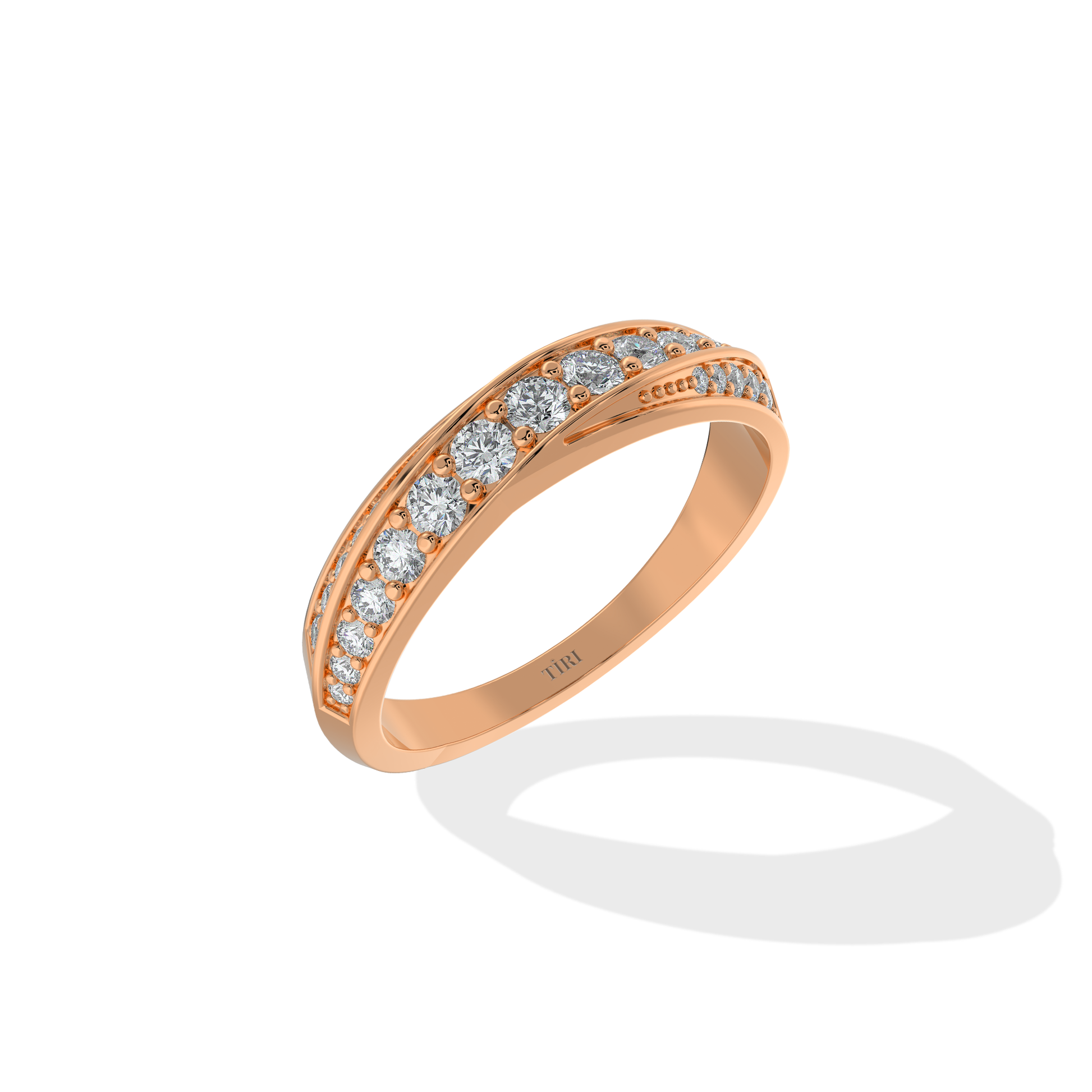 Tiri 0.70 TW diamond ring featuring a sparkling diamond set in a sleek band, showcasing elegant jewelry craftsmanship.