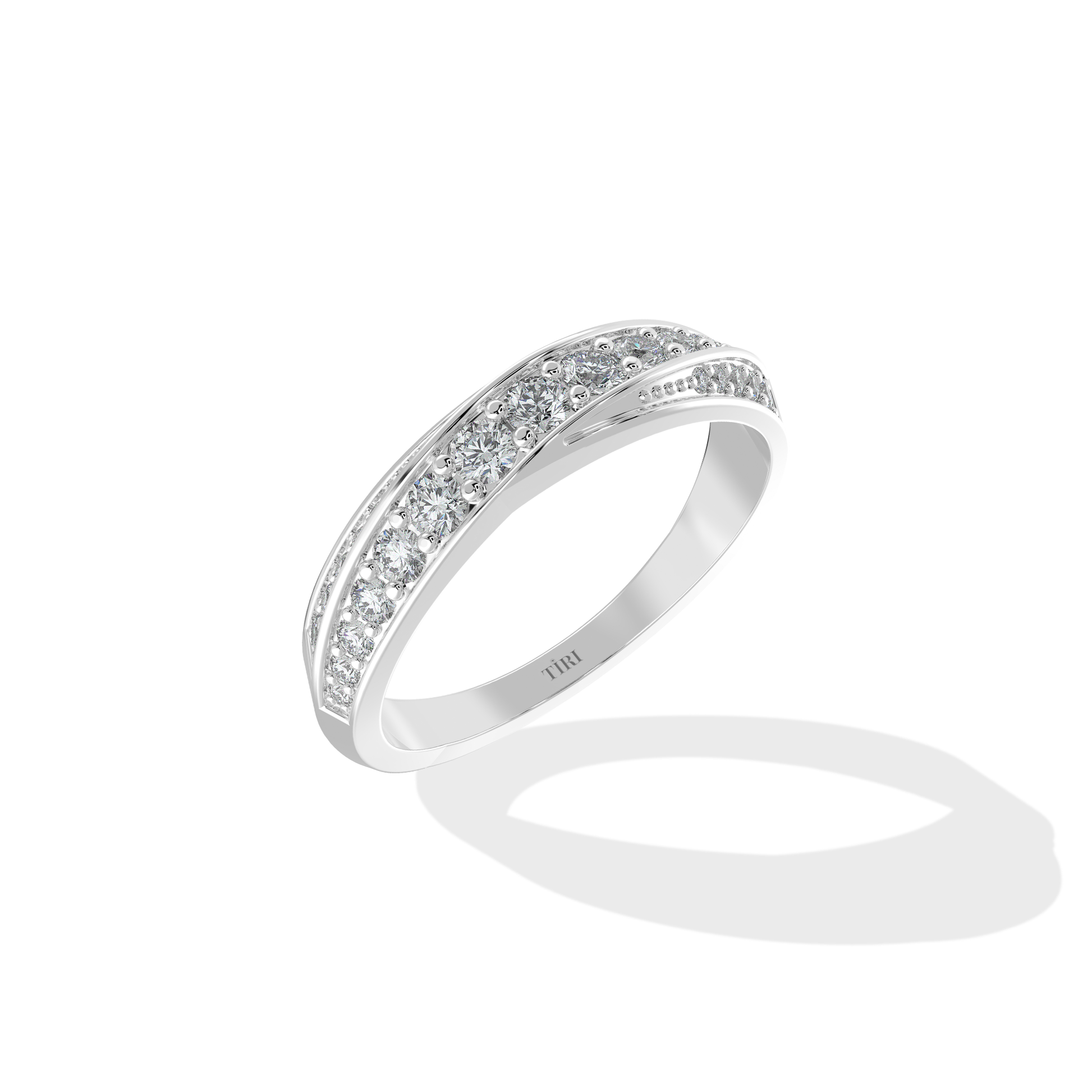 Elegant 0.70 TW diamond ring by Tiri featuring a sparkling central diamond and a sleek band design.