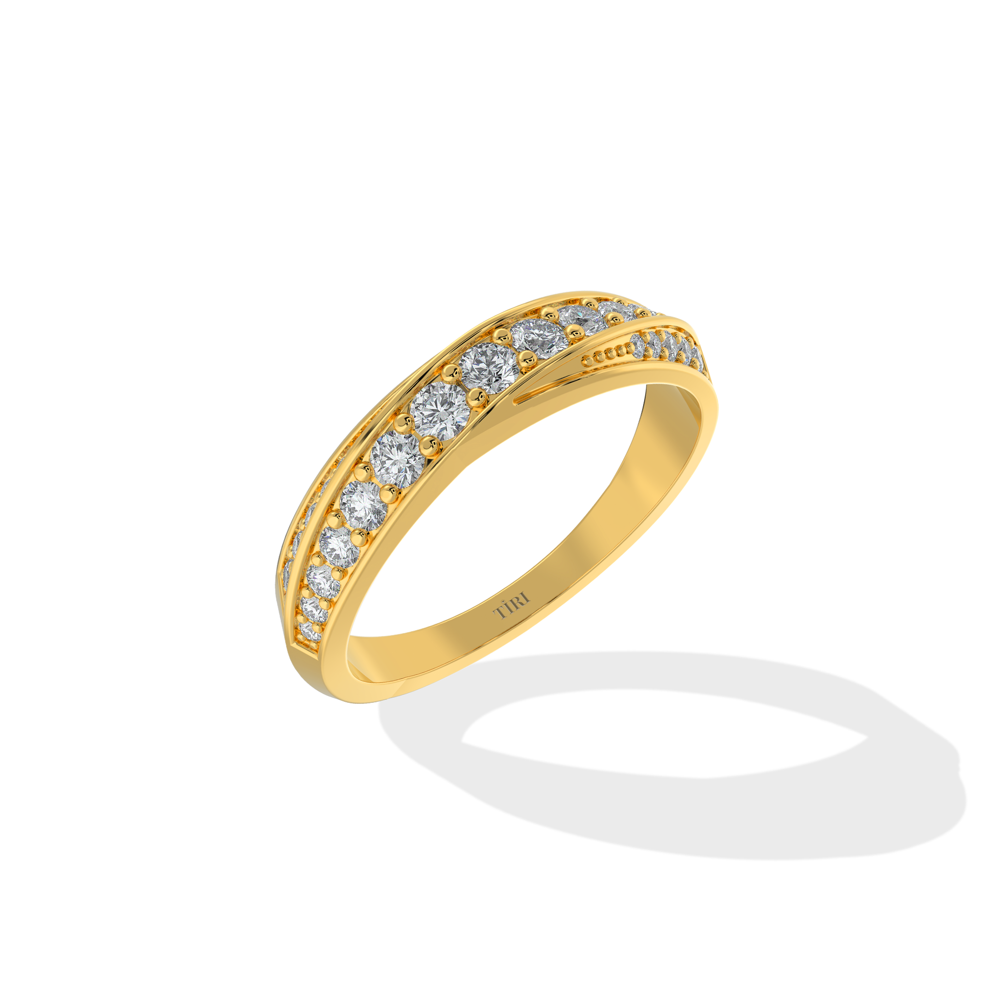 Tiri 0.70 TW diamond ring featuring a sparkling solitaire diamond set in a sleek metal band.