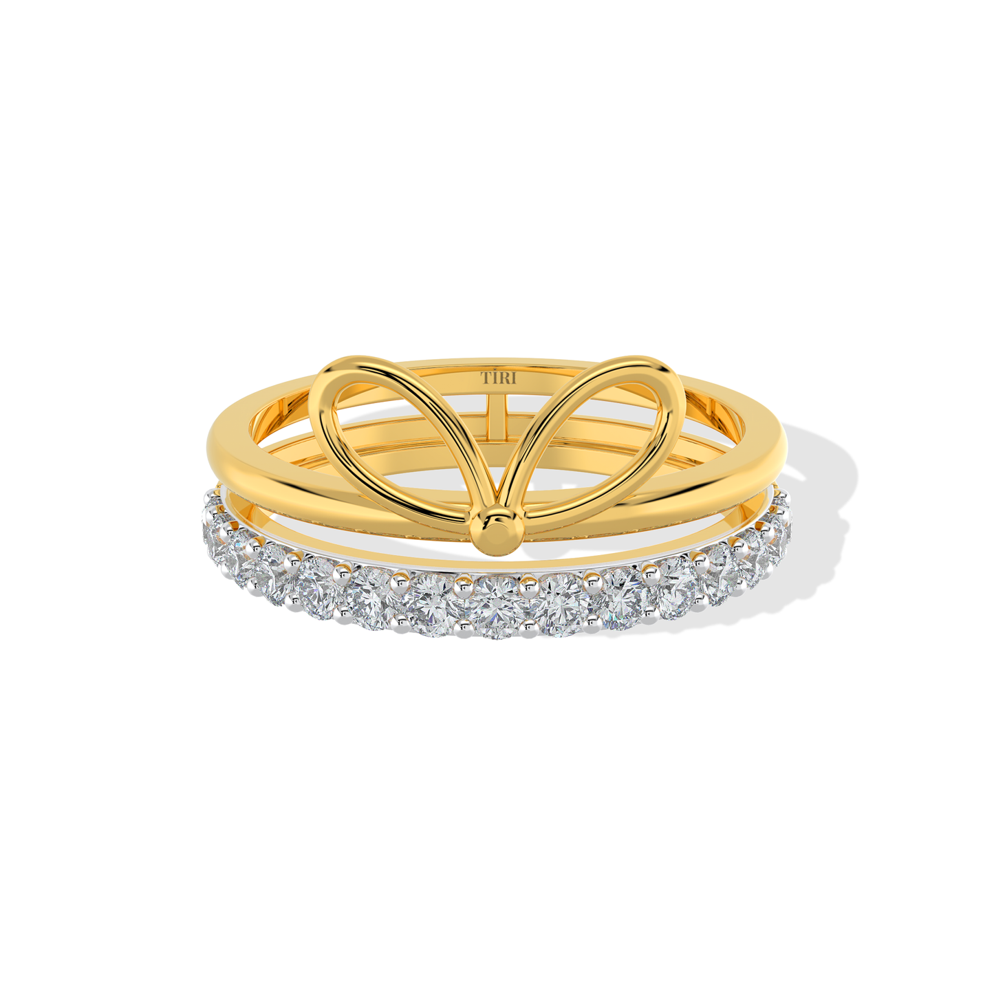 Tiri 0.36 TW diamond ring featuring a sleek band with sparkling diamonds set along the jewelry piece.