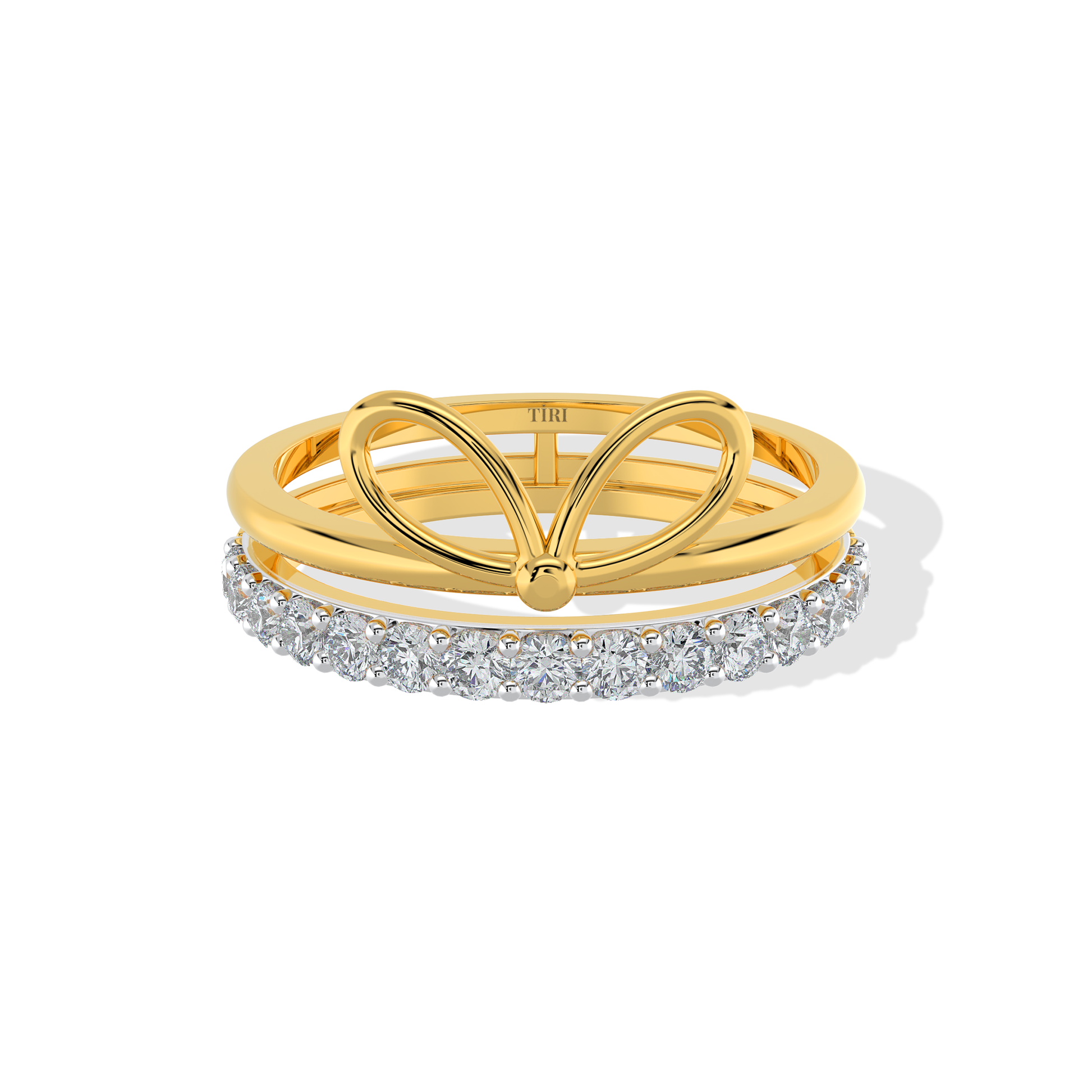 Tiri 0.36 TW diamond ring featuring a sleek band with sparkling diamonds set along the jewelry piece.