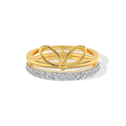 Tiri 0.36 TW diamond ring featuring a sleek band with sparkling diamonds set along the jewelry piece.