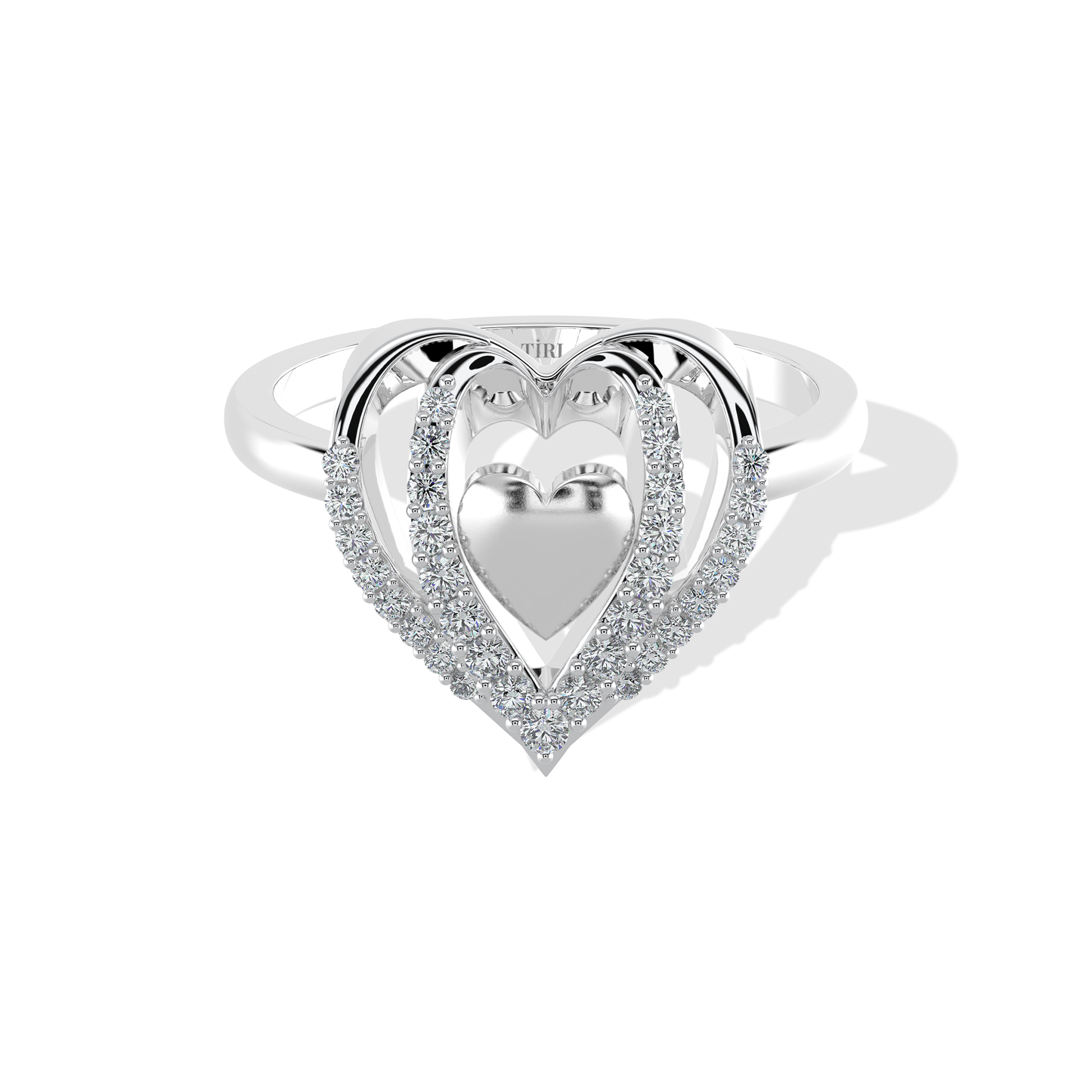 Tiri 0.20 TW diamond ring featuring a sleek band with a sparkling central diamond, elegant jewelry for special occasions.