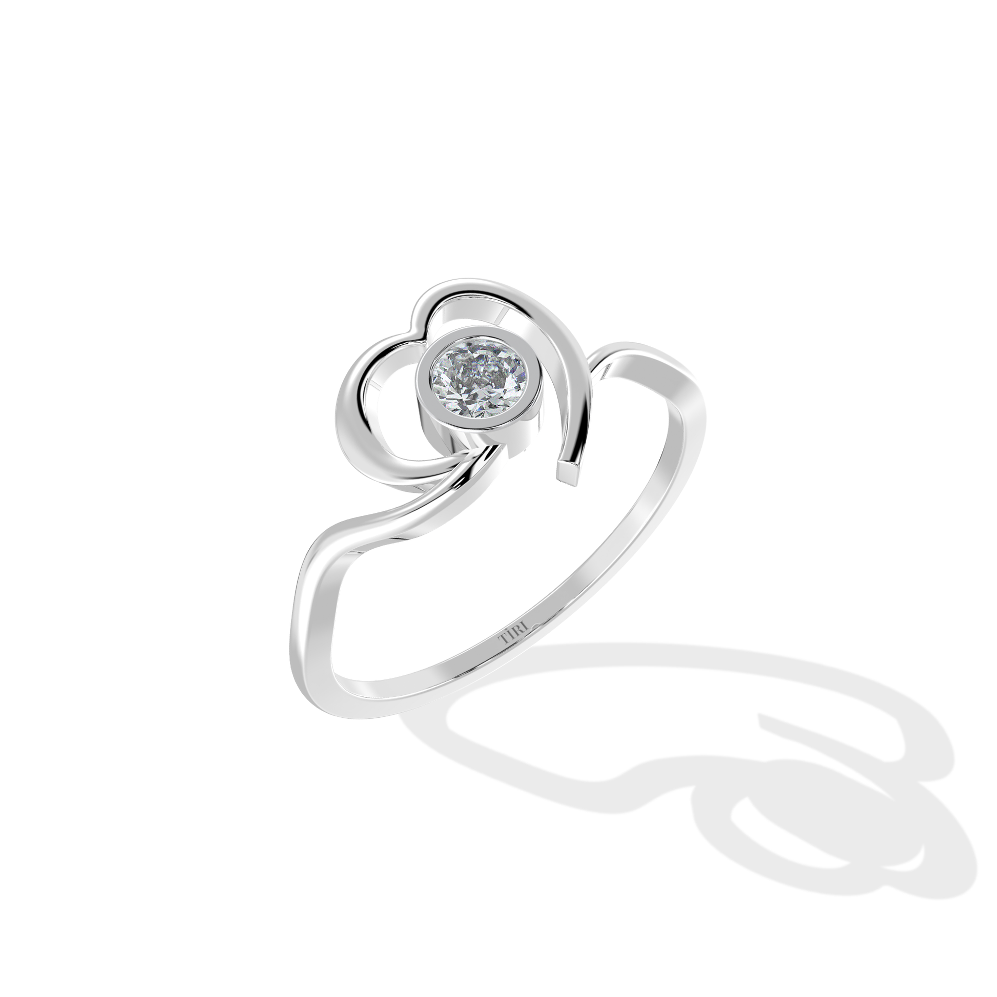 Tiri Liora Diamond Ring featuring a sparkling diamond set in a sleek band design.