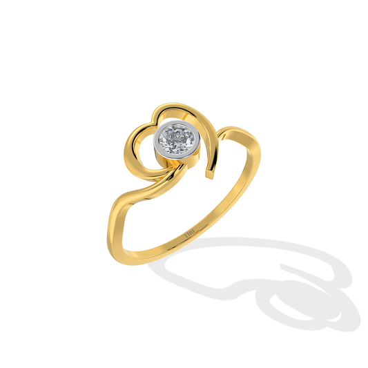 Tiri Liora diamond ring featuring a sparkling central diamond set in a sleek, elegant band with intricate detailing.