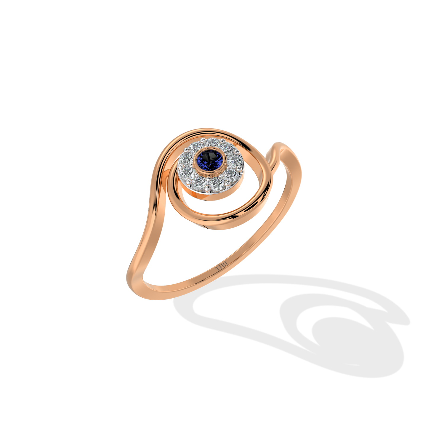 Tiri 0.27 TW diamond ring featuring a sleek gold band and sparkling diamonds, elegant jewelry accessory.