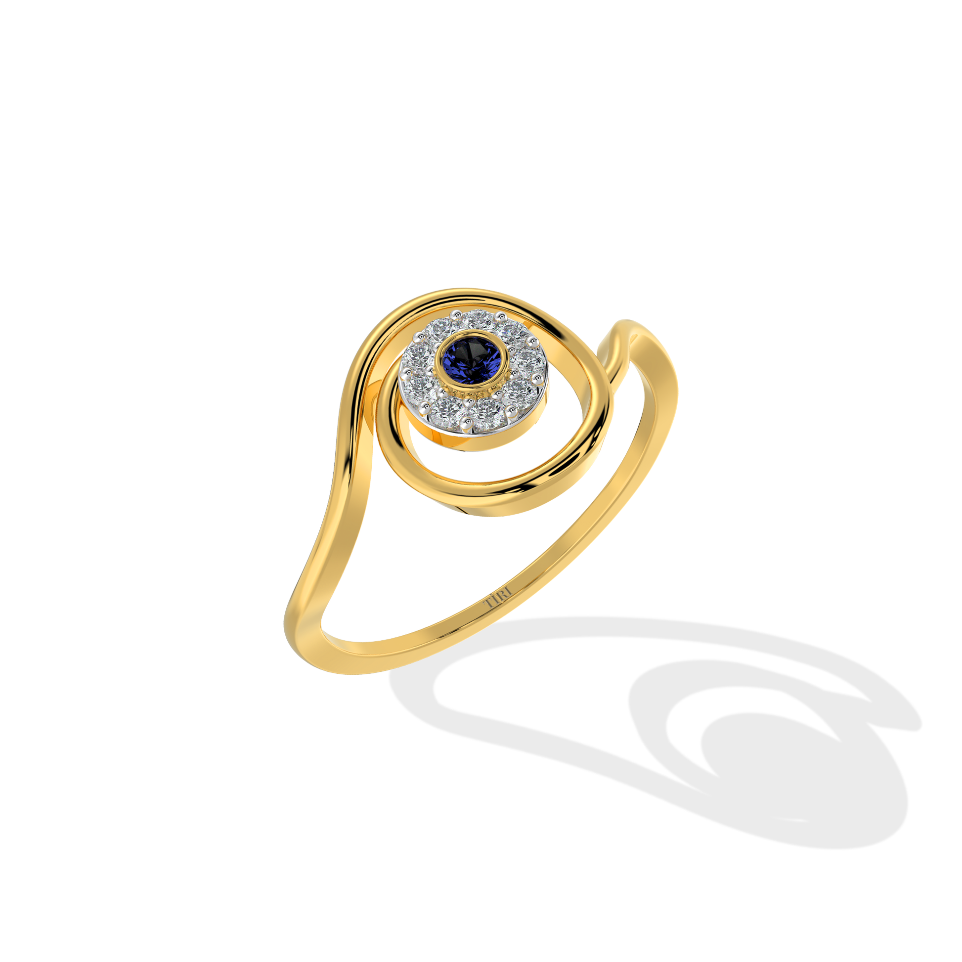 Tiri 0.27 TW diamond ring featuring a sleek band with sparkling diamonds and a modern design.