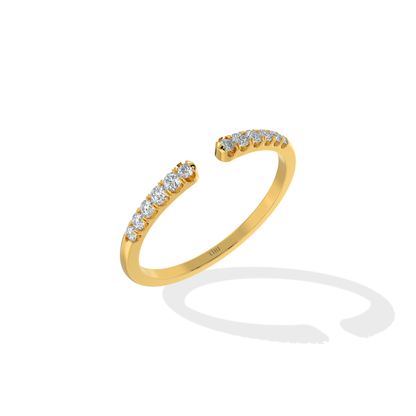 Tiri 0.20 TW diamond ring featuring a sleek band with sparkling diamonds, showcasing elegant jewelry design.