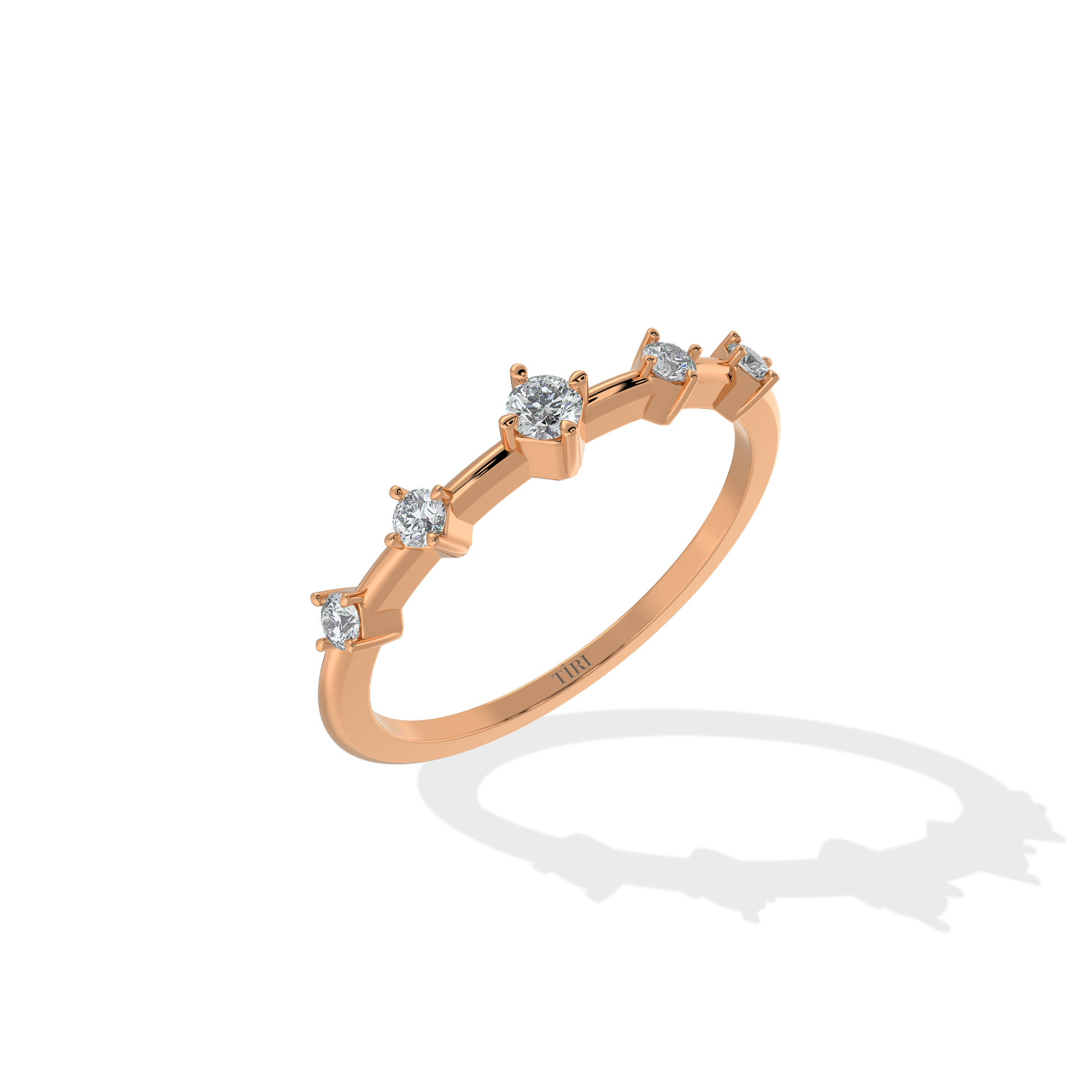 Tiri 0.24 TW diamond ring featuring a sparkling round-cut diamond set in a sleek band.