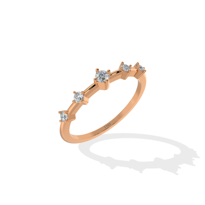 Tiri 0.24 TW diamond ring featuring a sparkling round-cut diamond set in a sleek band.