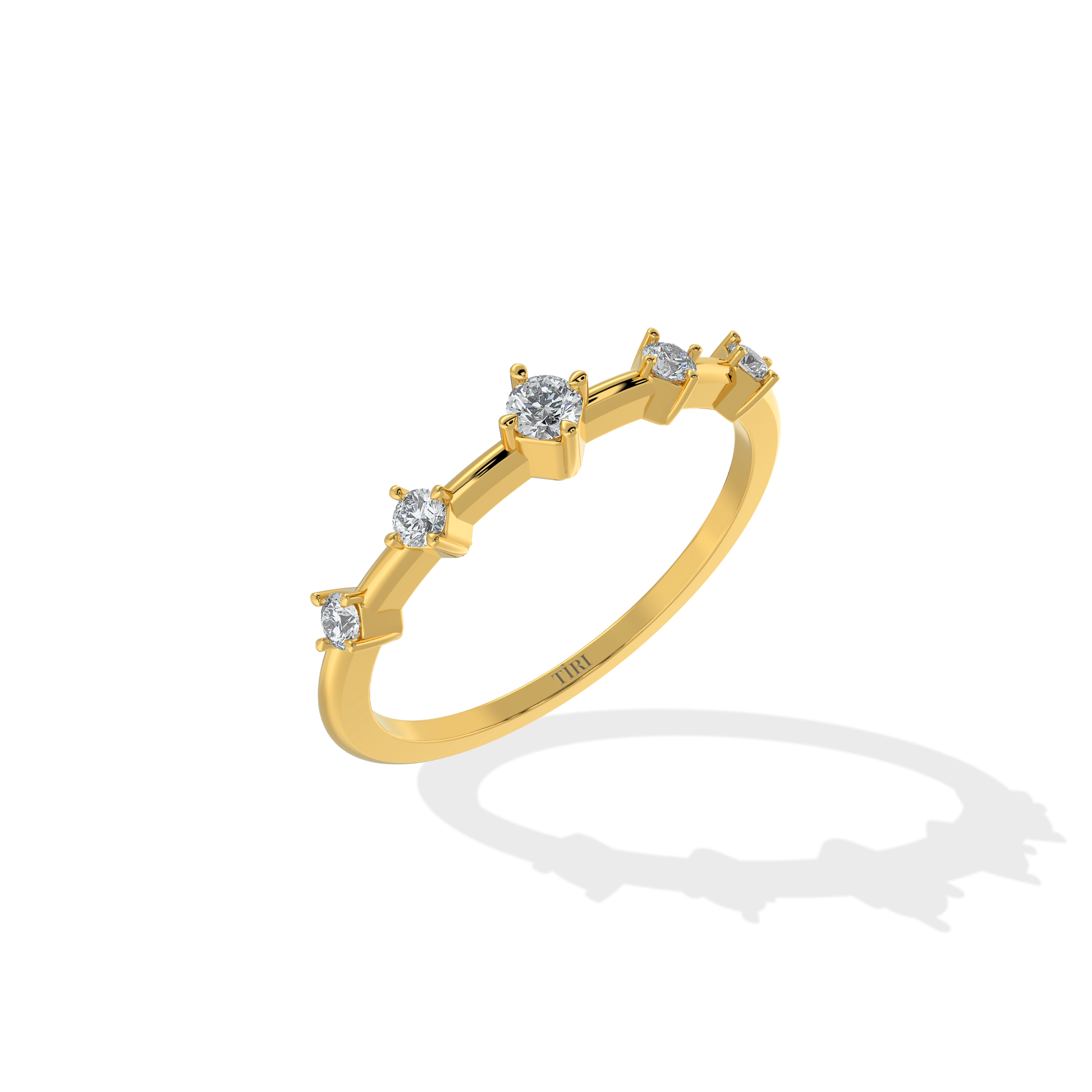 Tiri 0.24 TW diamond ring featuring a sleek band with sparkling diamonds set in a luxurious design.