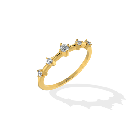 Tiri 0.24 TW diamond ring featuring a sleek band with sparkling diamonds set in a luxurious design.