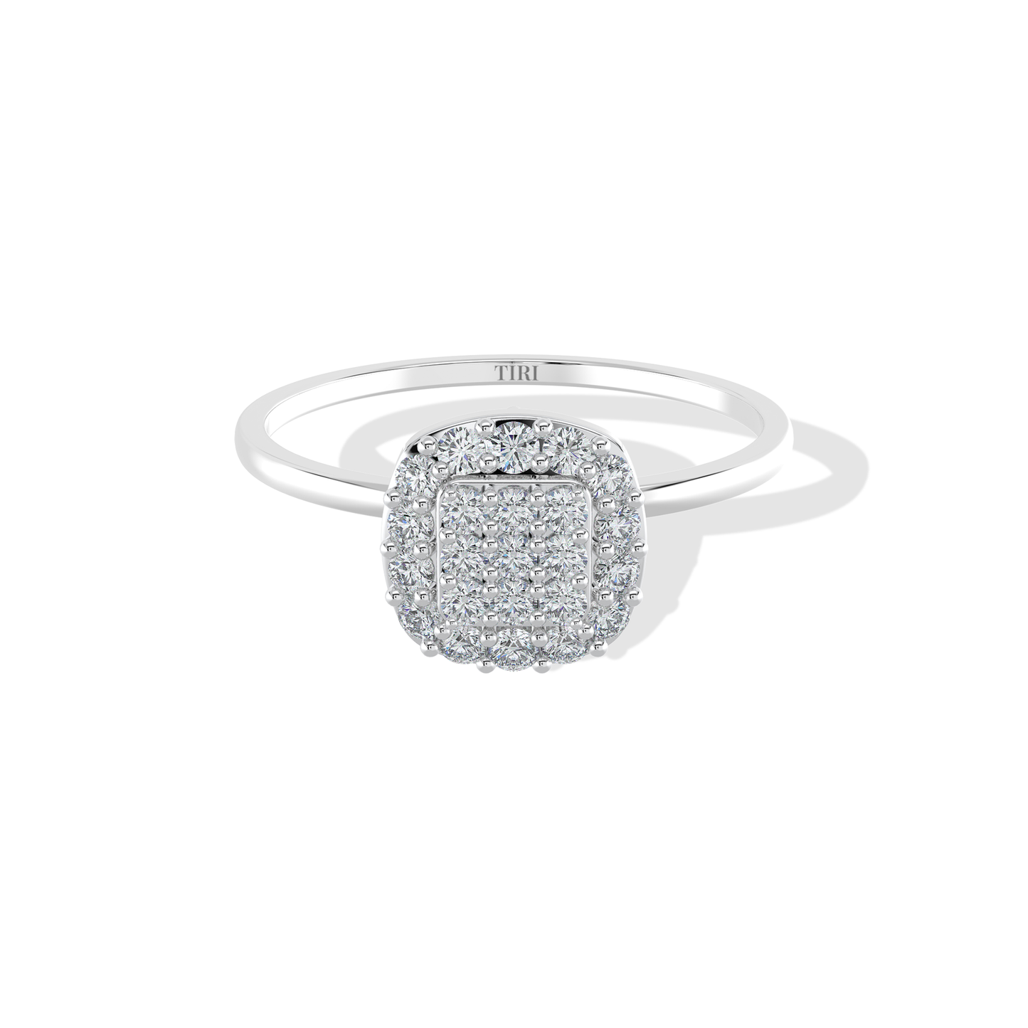 Tiri 0.60 TW diamond ring with a sleek band and sparkling diamonds, showcasing elegant jewelry design.