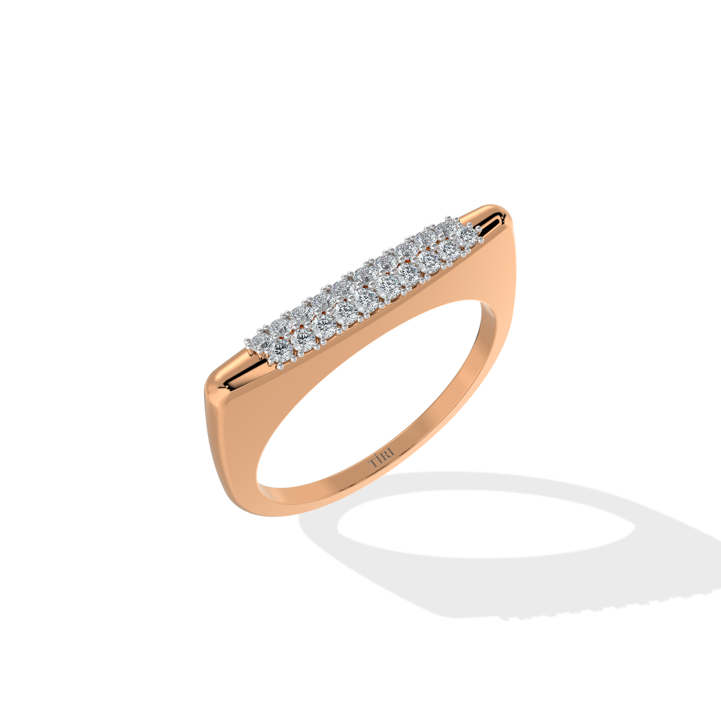 Tiri 0.30 TW diamond ring featuring a sparkling solitaire design with a sleek band and brilliant cut diamonds.