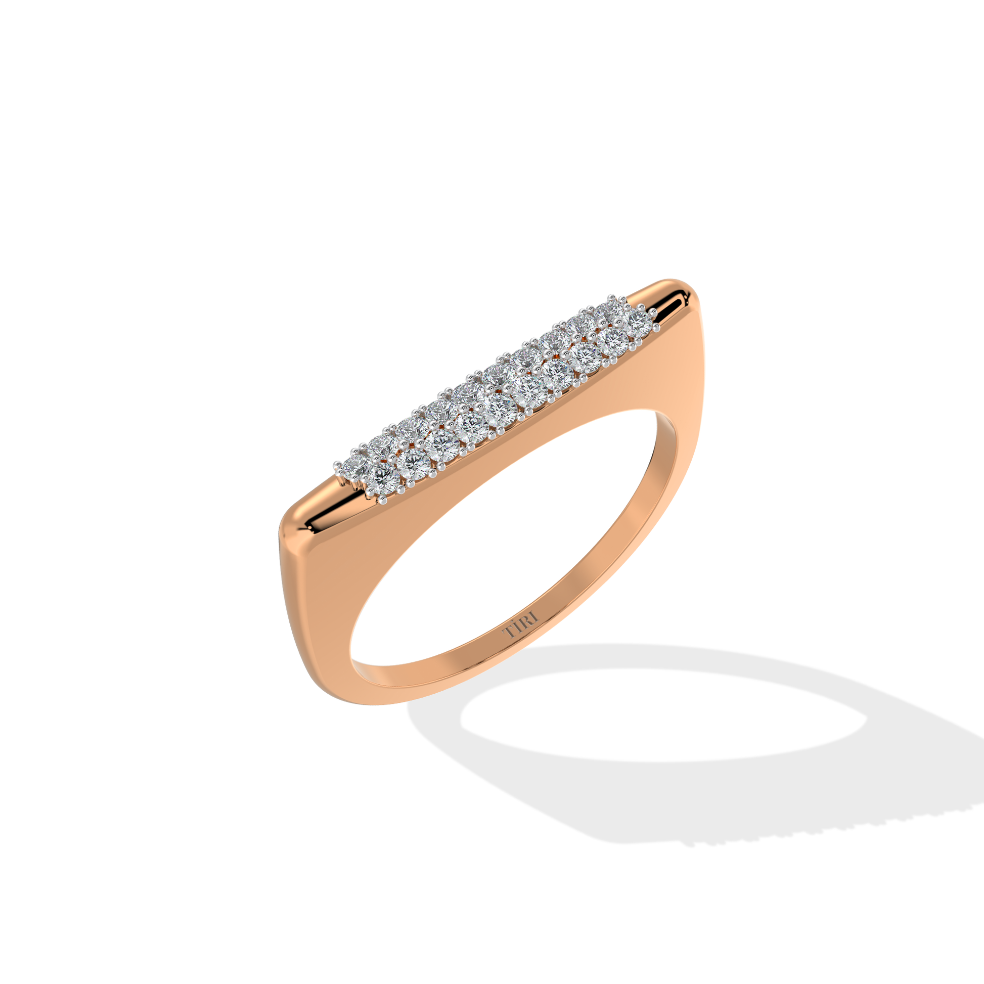 Tiri 0.30 TW diamond ring featuring a sparkling solitaire design with a sleek band and brilliant cut diamonds.