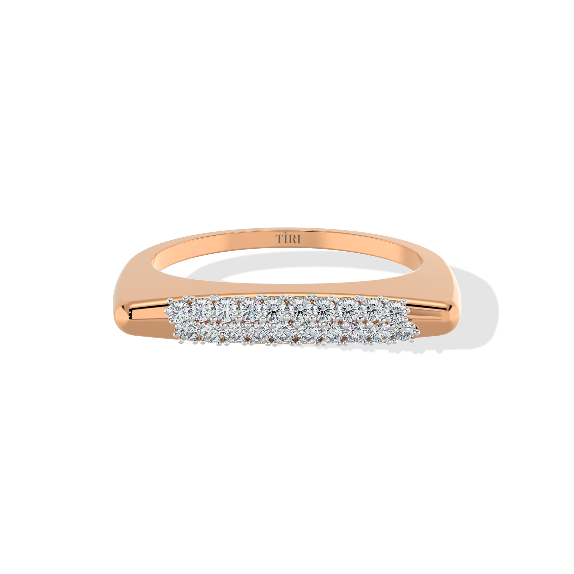 Tiri 0.30 TW diamond ring featuring a sleek band with sparkling diamonds for elegant jewelry style.